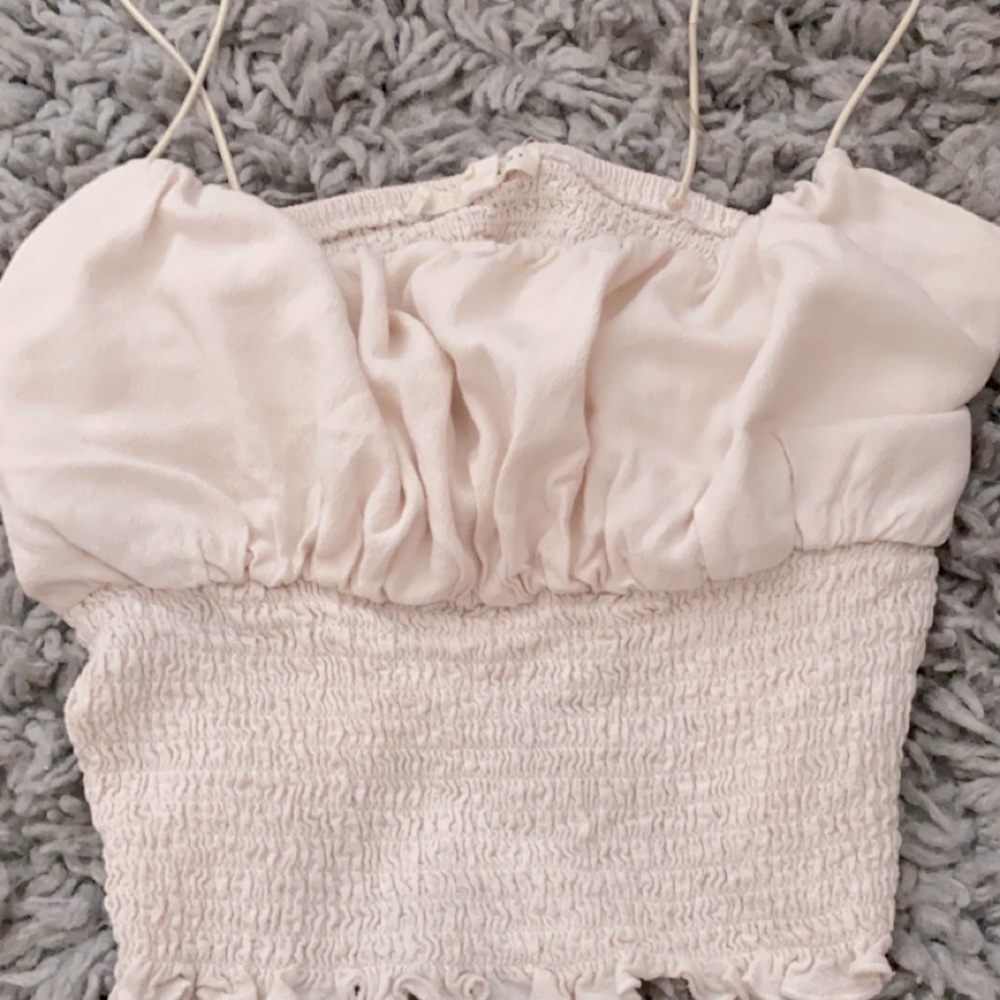 Beige Ruffle Tank . 🤍 - Picture 1 of 2